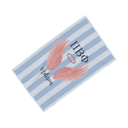 Pi Beta Phi Personalized Pink Angel Wing Beach Towel - Ivy Society