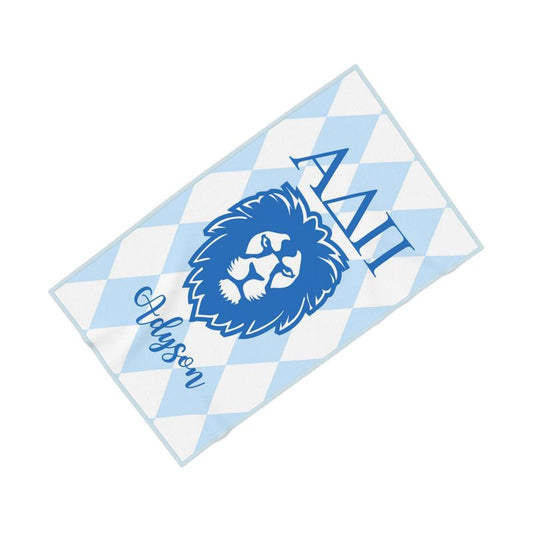 Alpha Delta Pi Personalized Lion Beach Towel