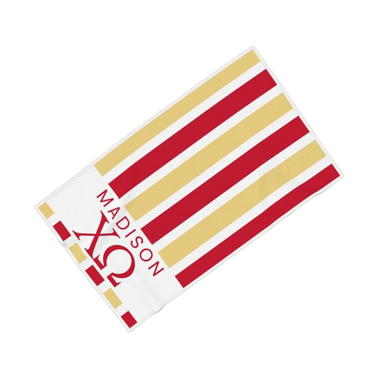 Chi Omega Personalized Stripe Beach Towel - Ivy Society