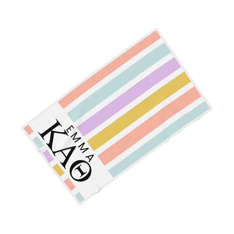 Kappa Alpha Theta Personalized Stripe Beach Towel - Ivy Society