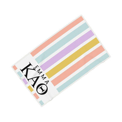 Kappa Alpha Theta Personalized Stripe Beach Towel - Ivy Society