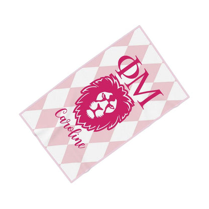 Phi Mu Personalized Lion Beach Towel - Ivy Society