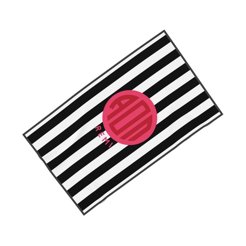Alpha Omicron Pi Personalized Cabana Stripe Beach Towel - Ivy Society