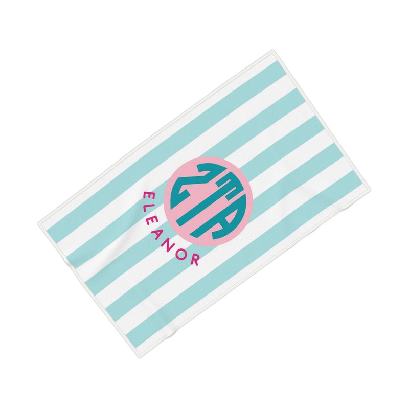 Zeta Tau Alpha Personalized Cabana Stripe Beach Towel - Ivy Society