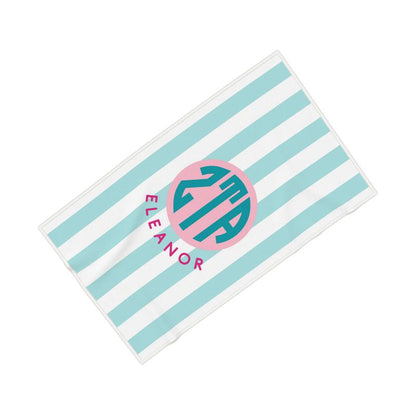 Zeta Tau Alpha Personalized Cabana Stripe Beach Towel - Ivy Society