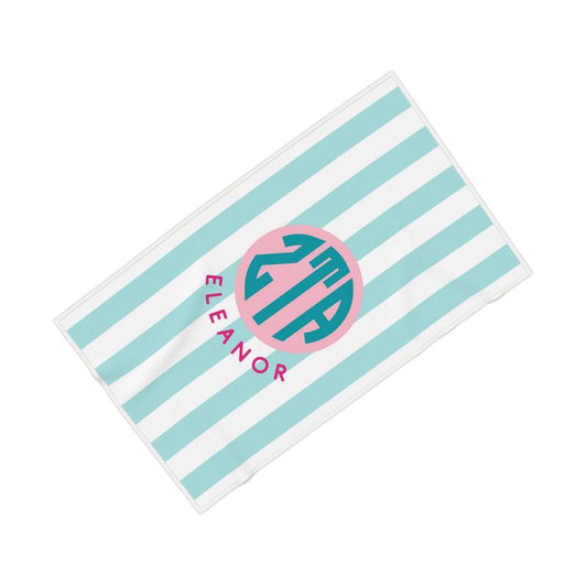 Zeta Tau Alpha Personalized Cabana Stripe Beach Towel - Ivy Society