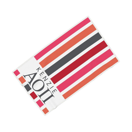 Alpha Omicron Pi Personalized Stripe Beach Towel