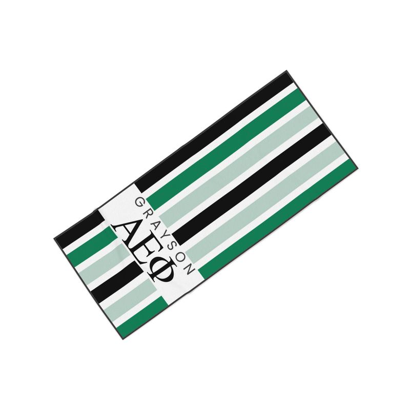 Alpha Epsilon Phi Personalized Stripe Beach Towel - Ivy Society