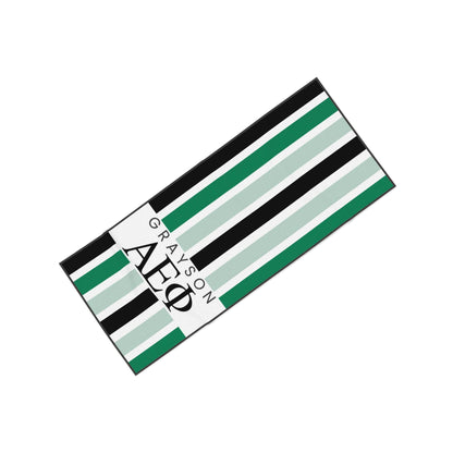Alpha Epsilon Phi Personalized Stripe Beach Towel