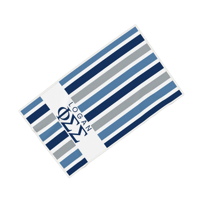 Phi Sigma Sigma Personalized Stripe Beach Towel