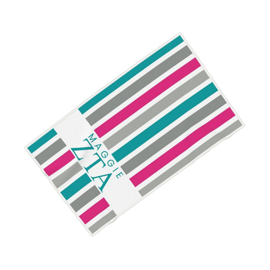 Zeta Tau Alpha Personalized Stripe Beach Towel - Ivy Society
