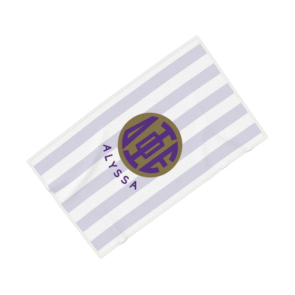 Delta Epsilon Phi Personalized Stripe Beach Towel