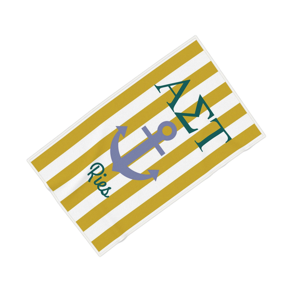 Alpha Sigma Tau Personalized Anchor Beach Towel