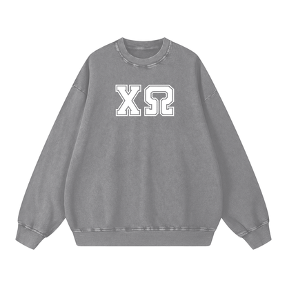Chi Omega Letters Oversized Sweatshirt - Ivy Society
