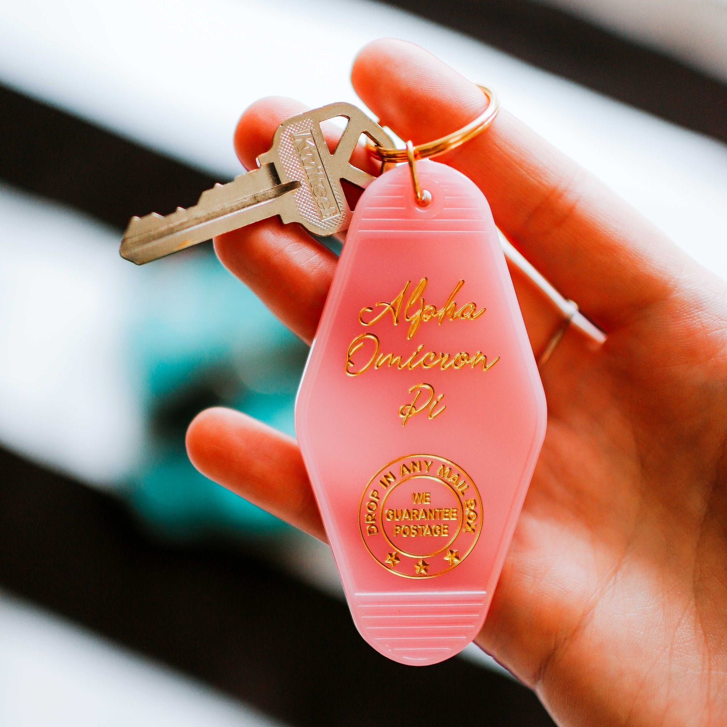 Chi Omega Motel Keychain