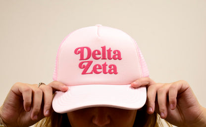Delta Zeta Puff Print Trucker Hat - Ivy Society