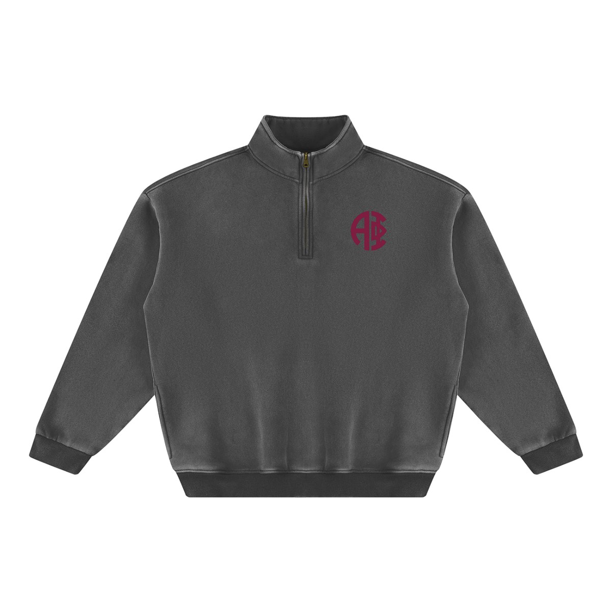 Alpha Phi Round Monogram Quarter Zip Sweatshirt