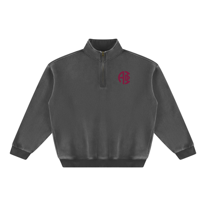 Alpha Phi Round Monogram Quarter Zip Sweatshirt