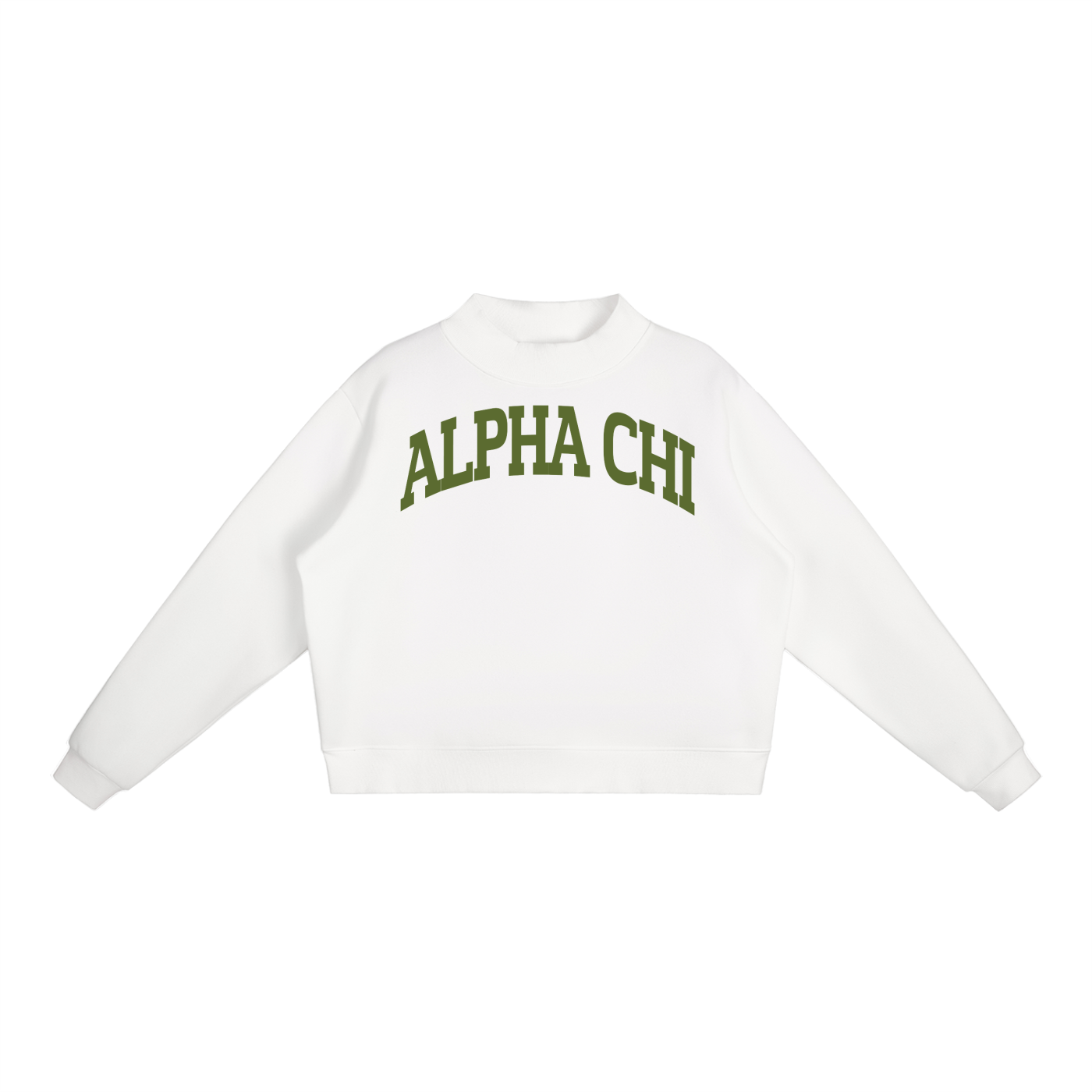 Green Alpha Chi Omega Mock Neck Sweatshirt