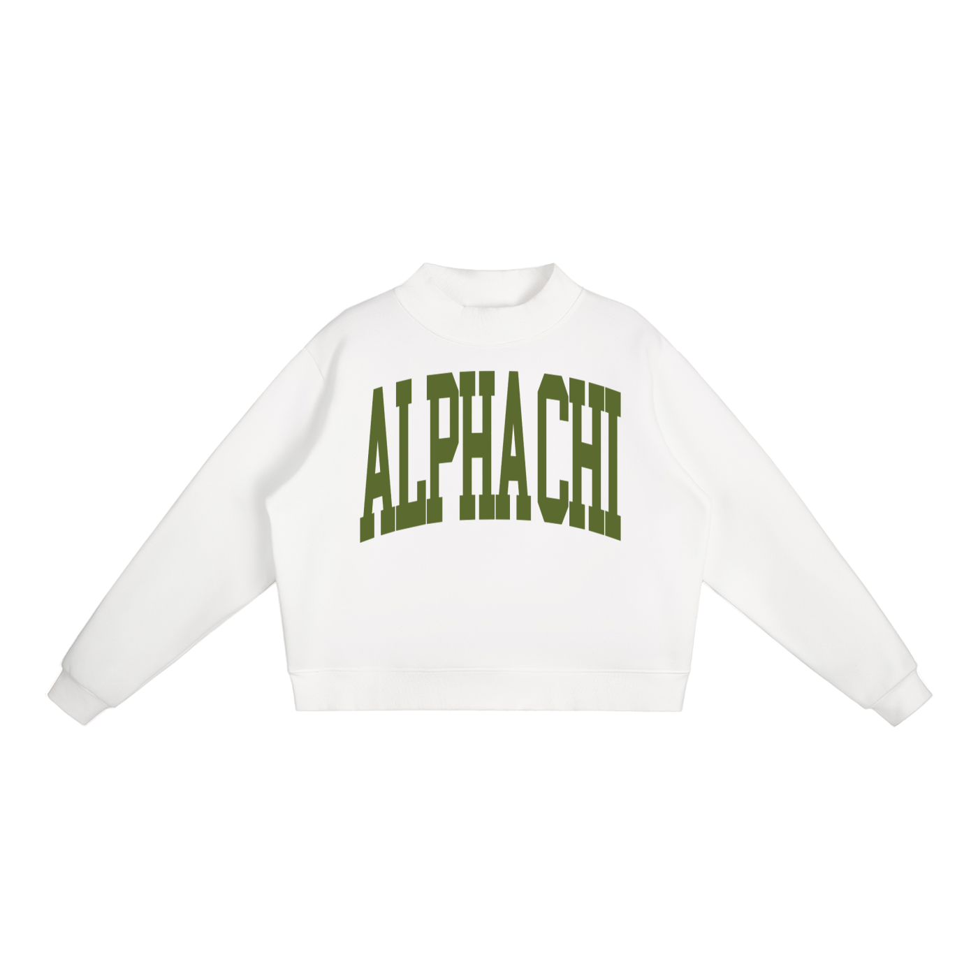 Alpha Chi Omega Big Mock Neck Sweatshirt - Ivy Society