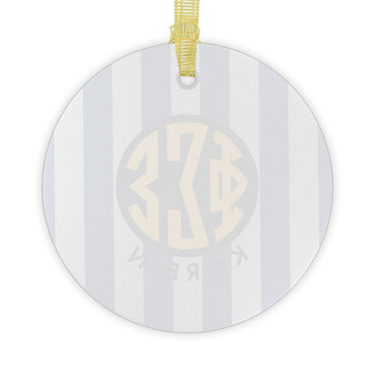 Phi Sigma Sigma Personalized Stripe Ornament - Ivy Society