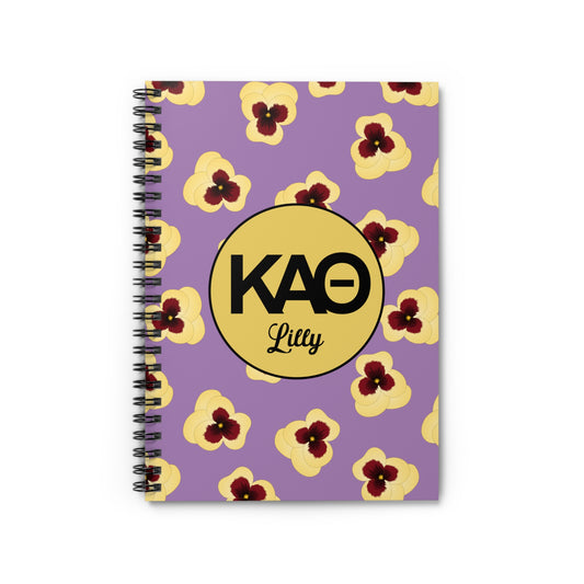 Kappa Alpha Theta Personalized Pansy Notebook - Ivy Society