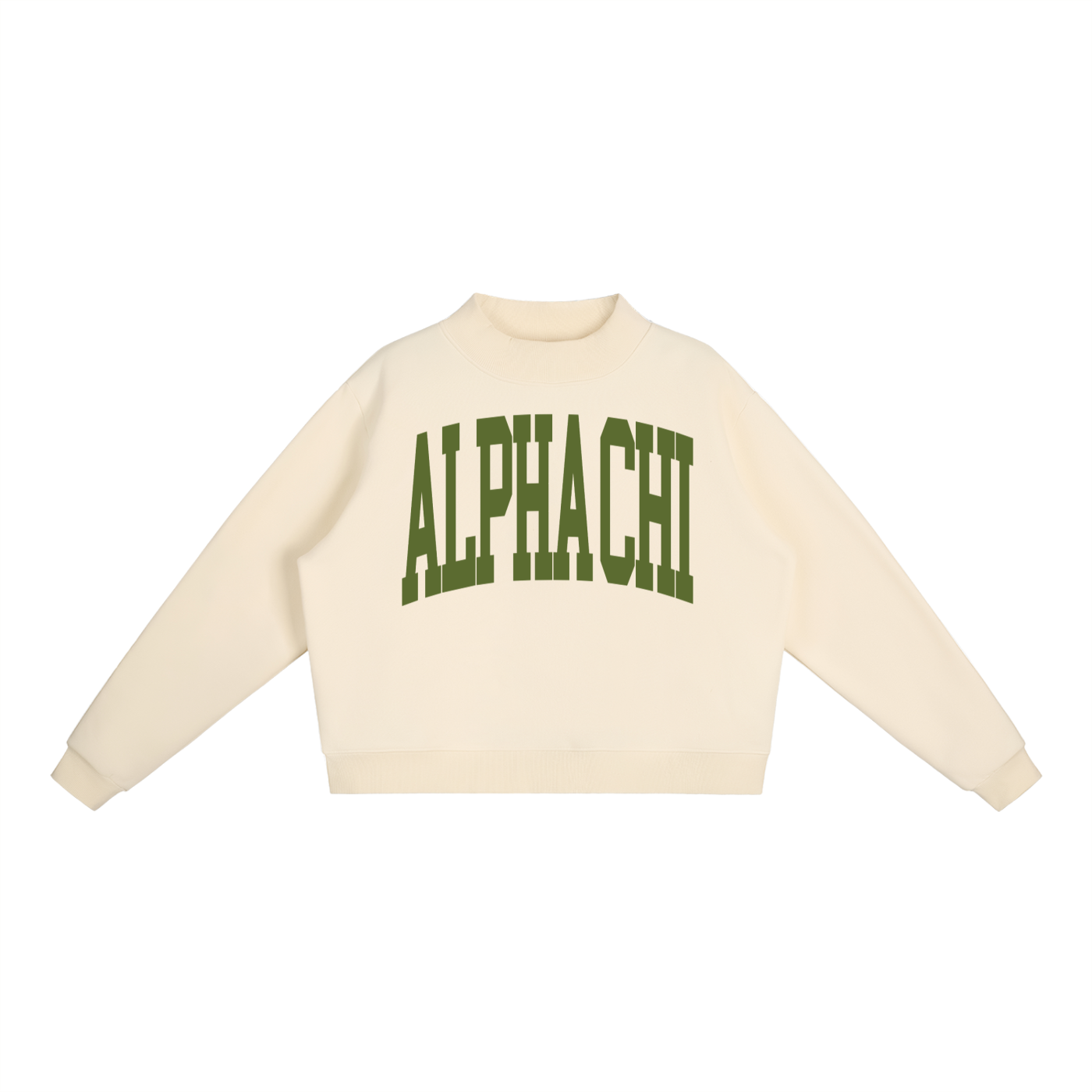 Alpha Chi Omega Big Mock Neck Sweatshirt - Ivy Society