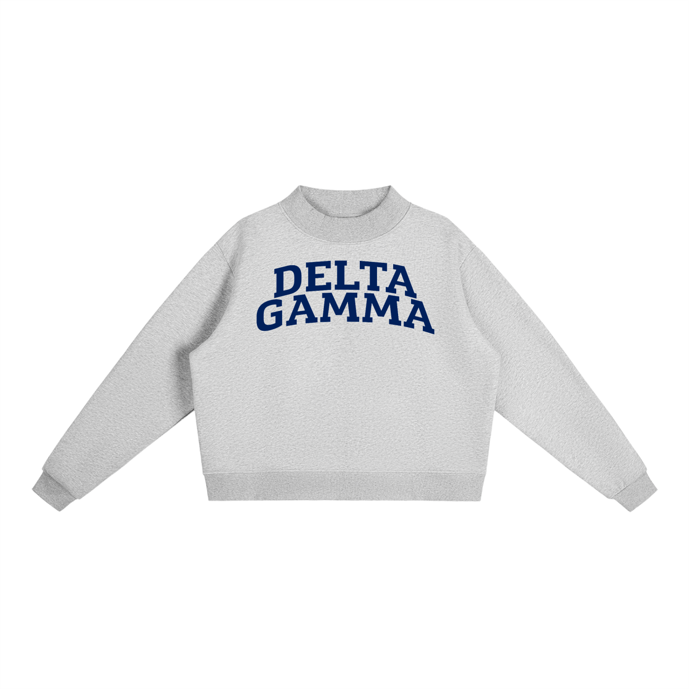 Navy Delta Gamma Fleece Mock Neck Sweatshirt - Ivy Society