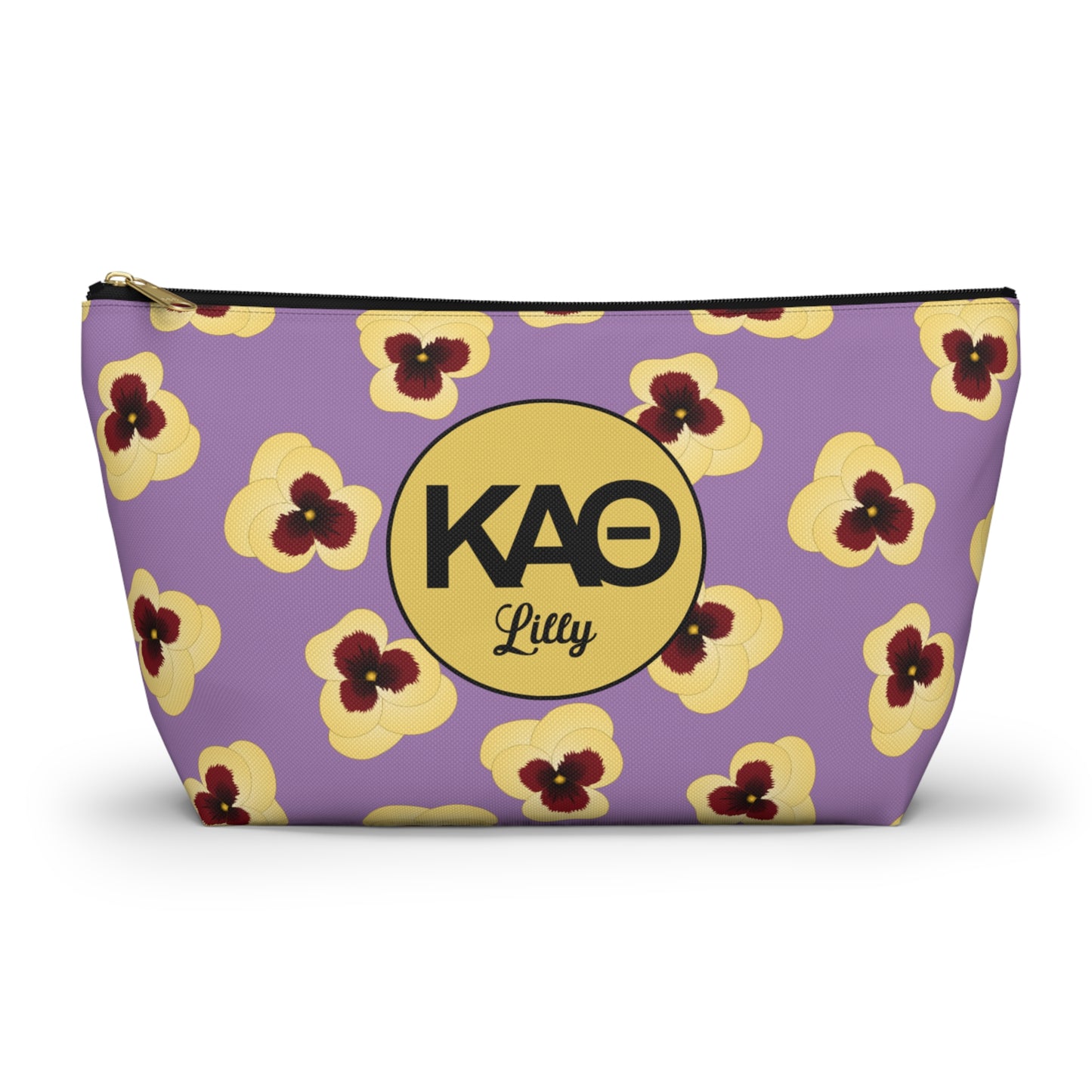 Kappa Alpha Theta Personaized Pansy Makeup Bag - Ivy Society