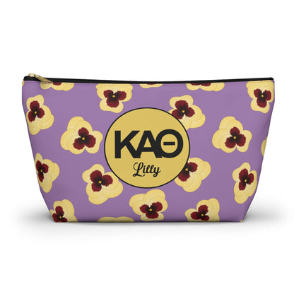 Kappa Alpha Theta Personaized Pansy Makeup Bag - Ivy Society