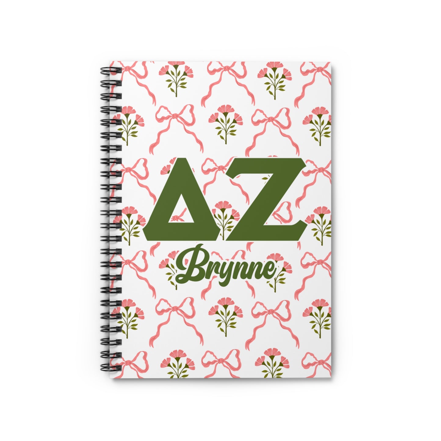 Delta Zeta Personalized Flower Notebook
