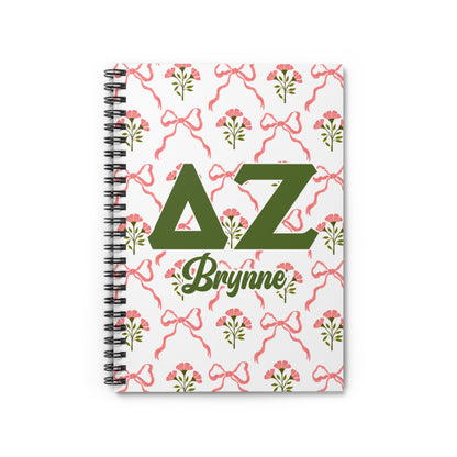 Delta Zeta Personalized Flower Notebook