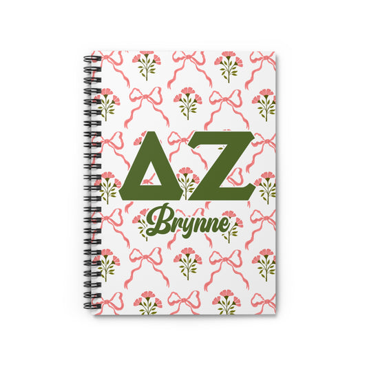 Delta Zeta Personalized Flower Notebook