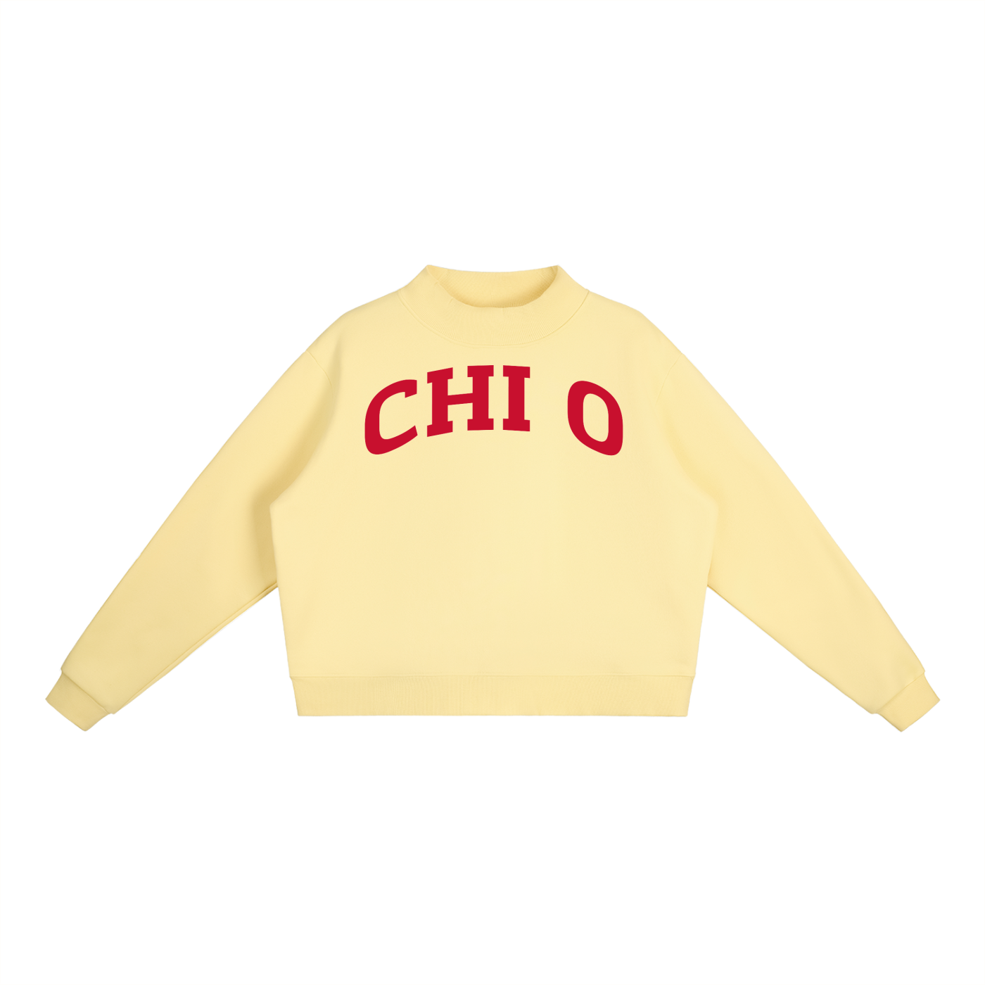 Red Chi Omega Mock Neck Sweatshirt - Ivy Society