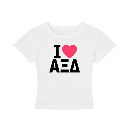 I Heart Alpha Xi Delta Baby Tee