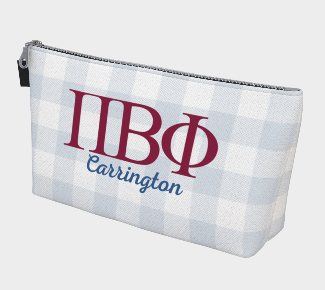 Pi Beta Phi Personalized Plaid Makeup Bag