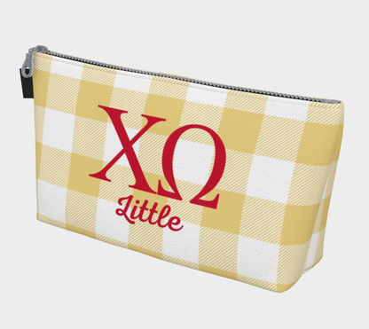 Chi Omega Personalized Gingham Makeup Bag