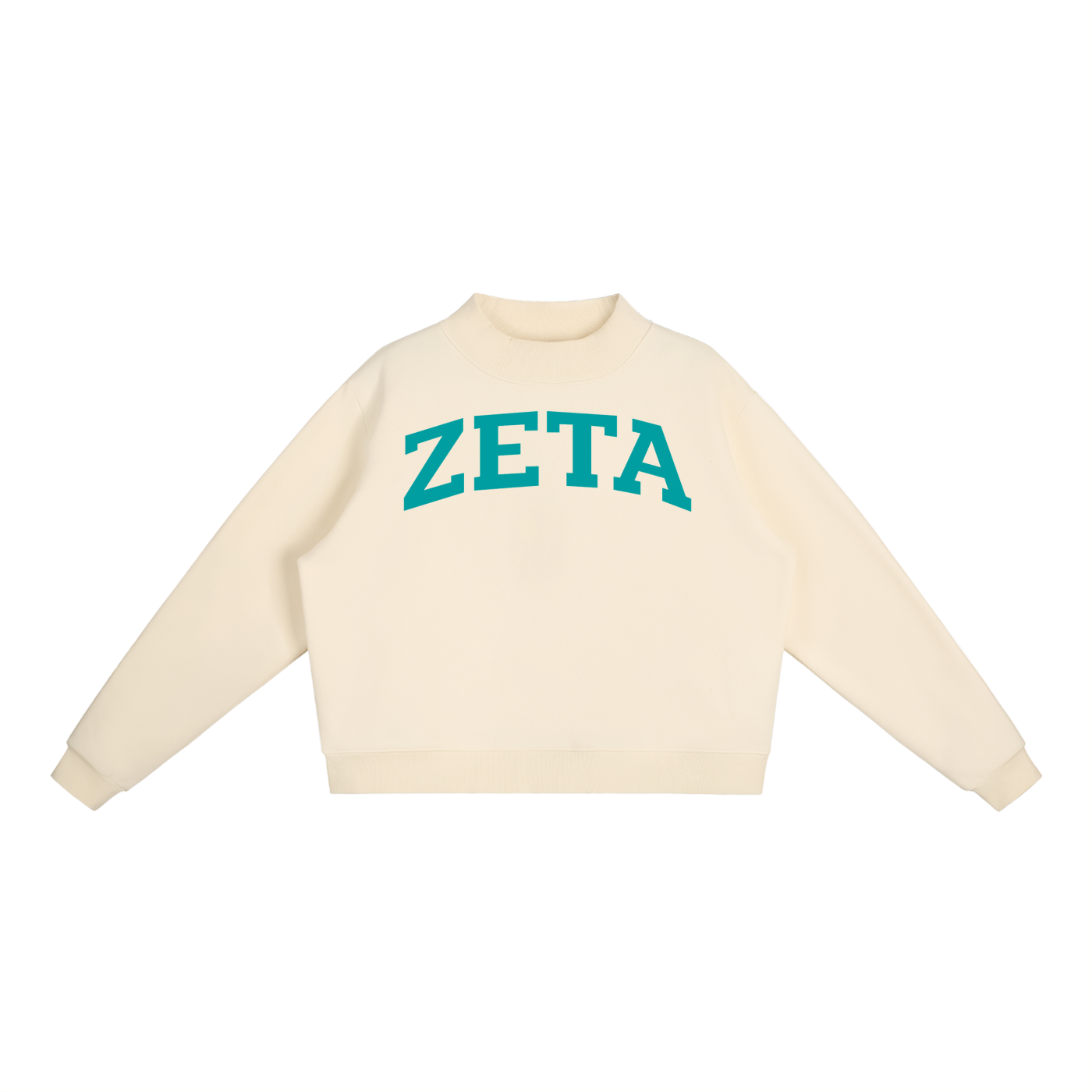 Turquoise Zeta Tau Alpha Mock Neck Sweatshirt