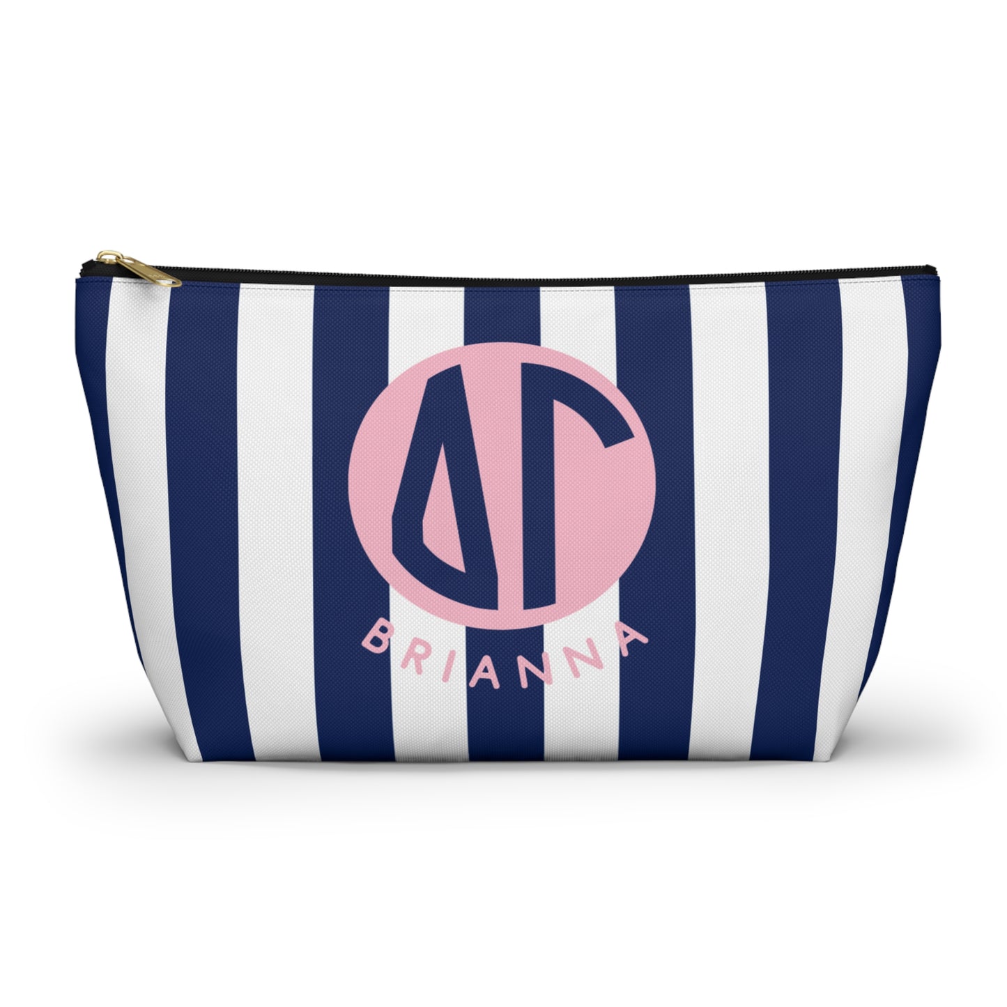 Delta Gamma Personalized Stripe Makeup Bag - Ivy Society