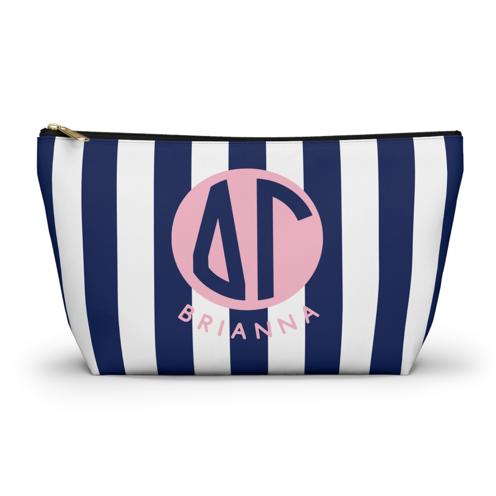 Delta Gamma Personalized Stripe Makeup Bag - Ivy Society
