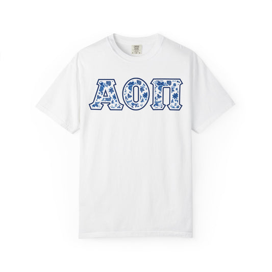 Alpha Omicron Pi Blue Willow T Shirt - Ivy Society