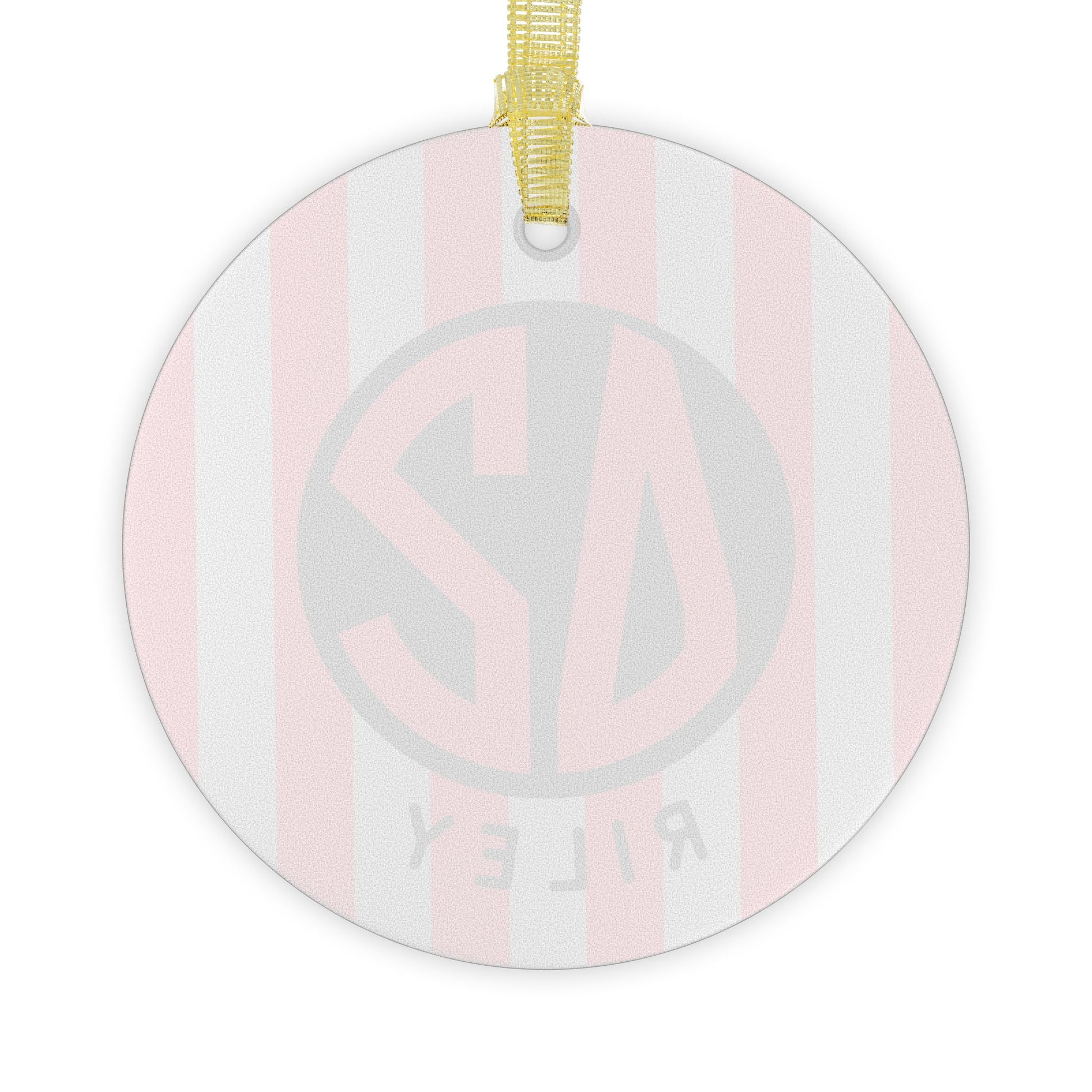 Delta Zeta Personalized Stripe Glass Ornament - Ivy Society