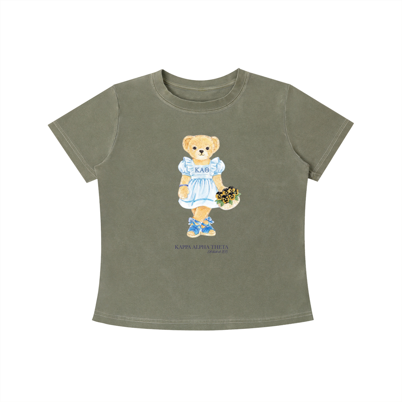 Kappa Alpha Theta Flower Bear T Shirt