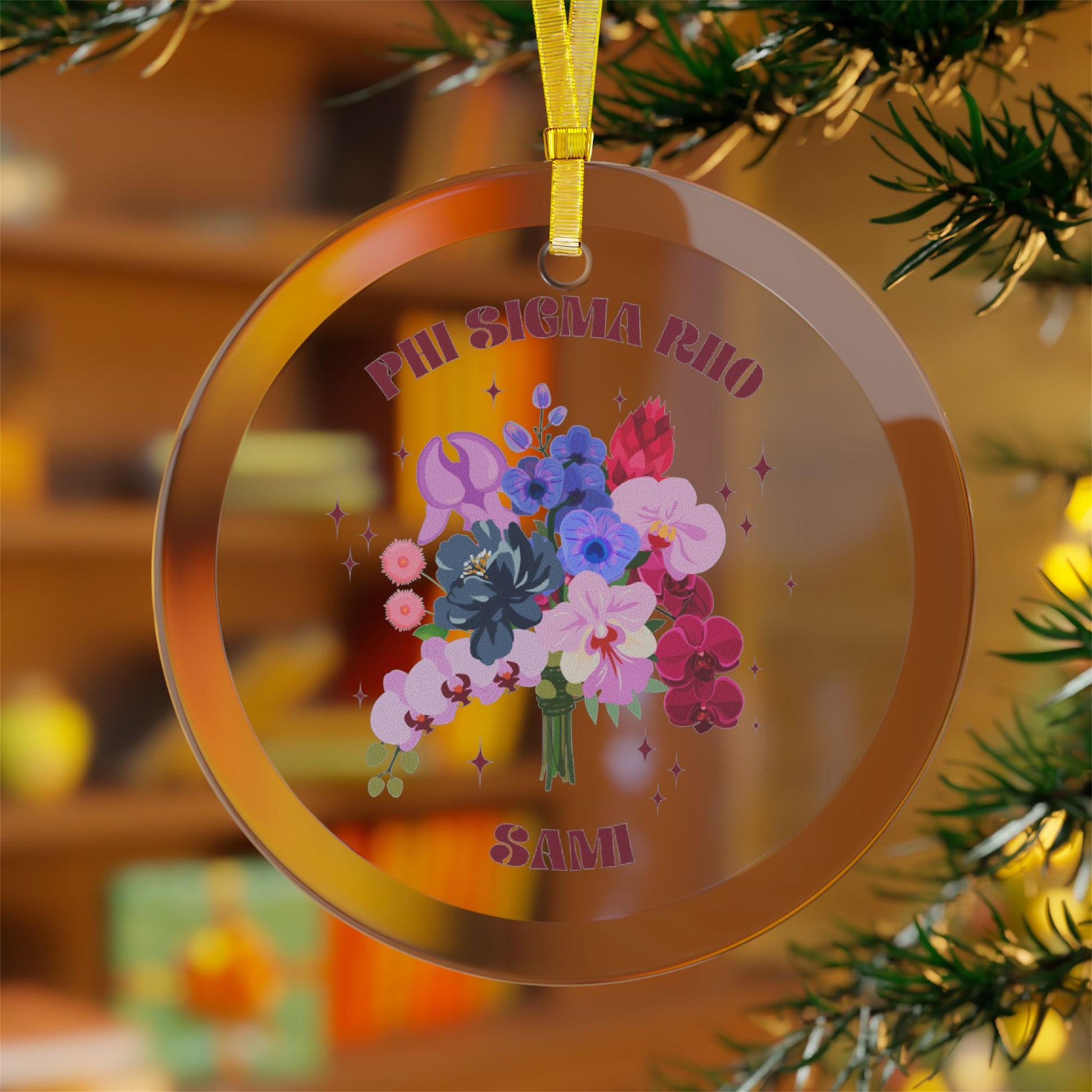 Phi Sigma Rho Personalized Flower Ornament - Ivy Society