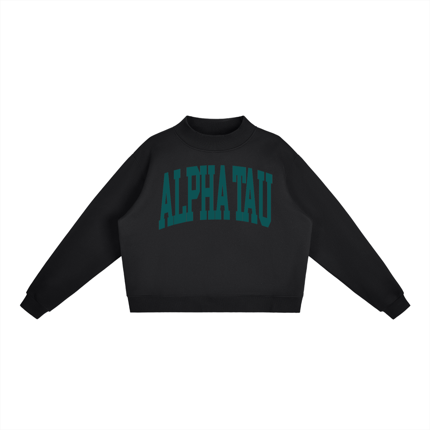 Alpha Sigma Tau Big Mock Neck Sweatshirt - Ivy Society