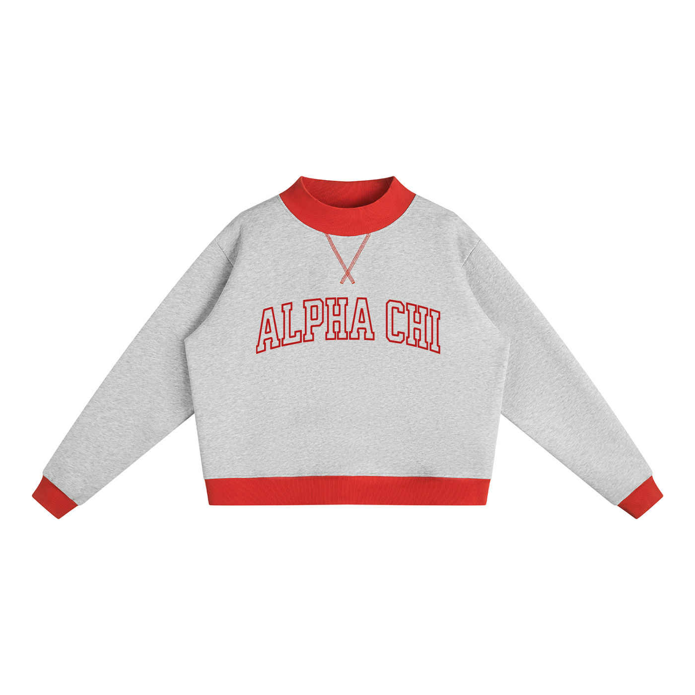 Alpha Chi Omega Two Tone Mockneck Sweatshirt