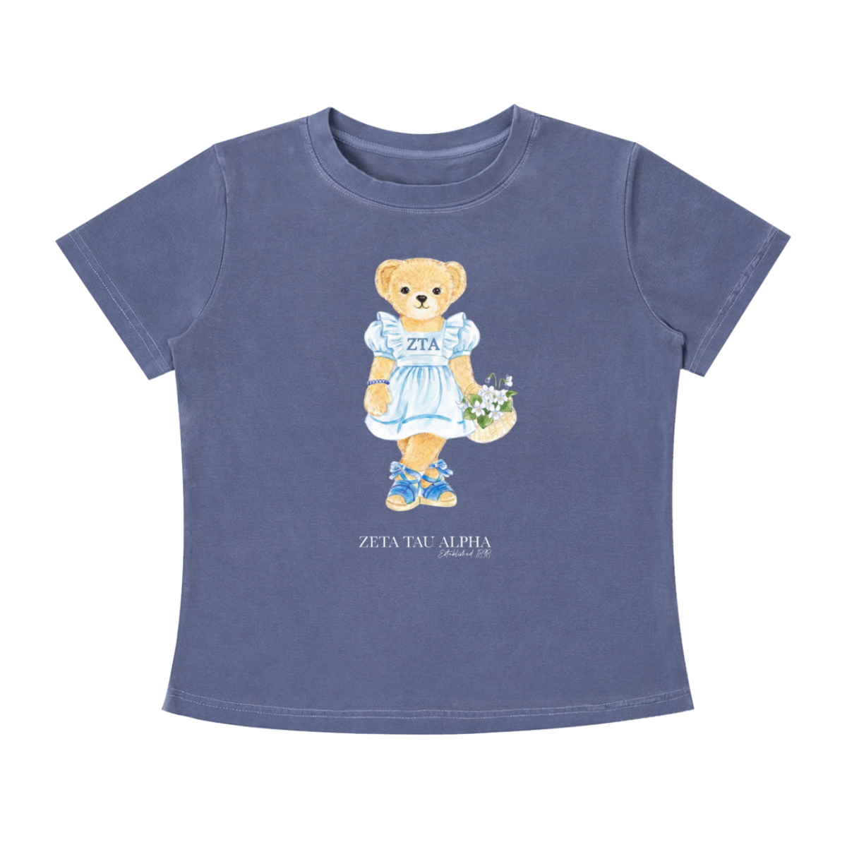 Zeta Tau Alpha Flower Bear Baby Tee