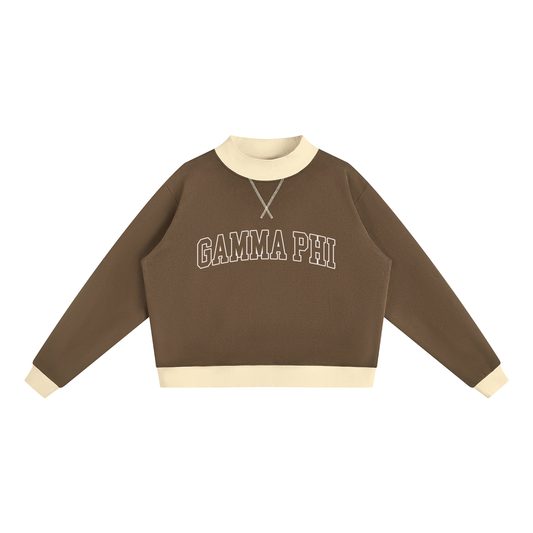 Gamma Phi Beta Two Tone Mock Neck Sweatshirt