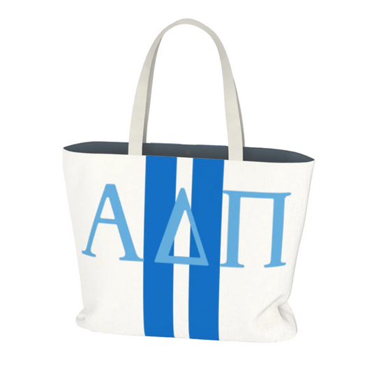 Alpha Delta Pi Personalized Stripe Tote Bag - Ivy Society
