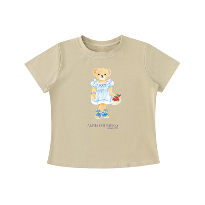 Alpha Chi Omega Flower Bear T Shirt